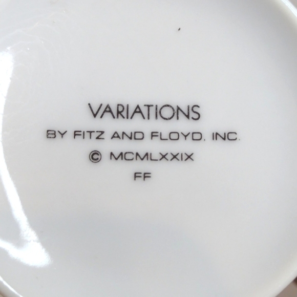 Fitz and Floyd Vintage Variations lotus mugs Japan deco set of (7) - Picture 7 of 10